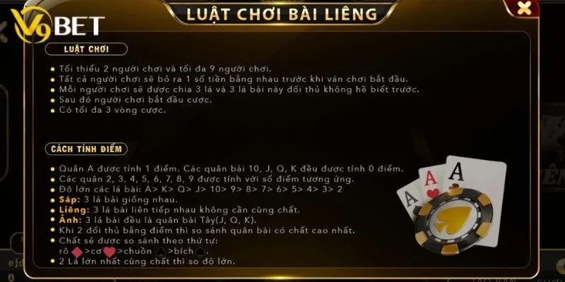 Luật chơi bài Liêng V9bet