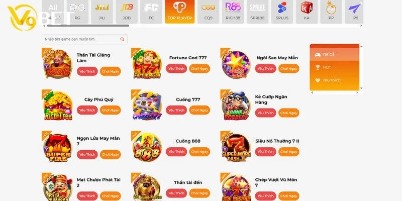 Tổng hợp sảnh nổ hũ V9bet hấp dẫn